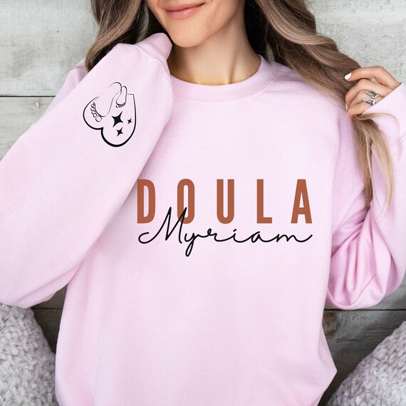 thumbnail image 2 of Funny Pun Doula Sweatshirt, Midwife Appreciation Childbirth Sweater, Labor Delivery Nurse Gift Shirt, Pregnancy Support Birth Coach Crewneck 2 of 9
