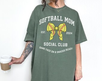 Custom Softball Mom Social Club Shirts Gift For Softball Mama Shirt,Sideline Social Club Tees,Gameday Shirt For Sports Mom Mother's Day Gift