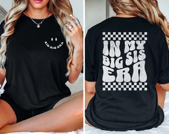 In My Big Sis Era Shirts,Custom Big Sister Club Shirt,Retro Little Sister Lil Sis T-Shirt,Funny Toddler Siblings Tees,Kids Sweatshirts Gifts