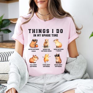 Funny Capybara Shirt Thing I Do In My Spare Time T-Shirt,Capybara Gift Meme Shirt,Animal Lover Tee,Rodent Weird Shirt,Kids Matching Shirts