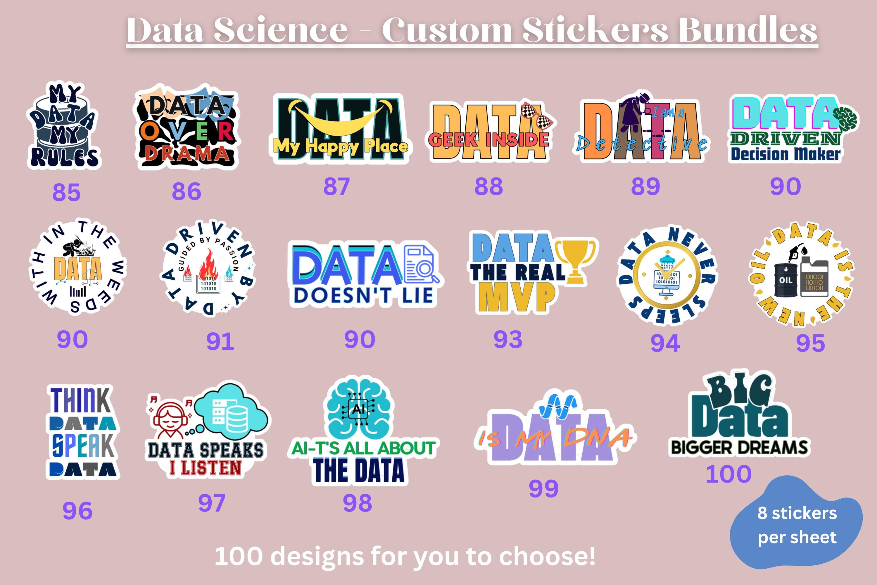 Custom Data Science Sticker Pack, Personalized Data Scientist Sticker ...