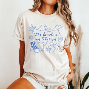 The Beach Is My Therapy Comfort Color Shirt, Beach T-Shirt,Therapy Sweatshirt,Beach Shirt,Travel Sweatshirt,Summer Sweatshirt,Cozy Crewneck