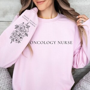 Oncology Nurse Sleeve Shirt Sweatshirt Gift For Registered Nurse RN Nurse Crewneck,Future Nurse Graduation,Nurse Appreciation Cancer Sweater