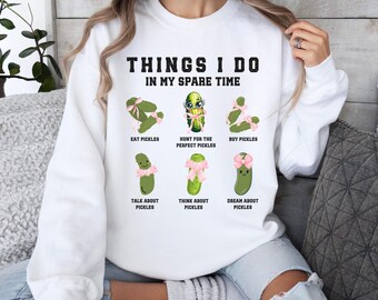 Pickles Coquette Bow Sweatshirt,Pink Pickle T Shirt Gift For Pickle Lover,Things I Do In My Spare Pickle Jar Crewneck,Vegetables Canning Tee