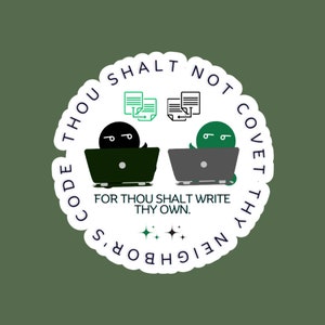 Thou shalt not covet thy neighbor&#39;s code Sticker,Woman in Data Science,Data Science Gift,Data Analyst Accessory,Engineer Sticker,STEM,Data