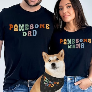 Custom Owner Dog Matching Shirts,Pet And Owner Matching Clothes,Bandana Over The Collar,Match With Dog And Mom Dad Shirt,Dog And Owner Gifts
