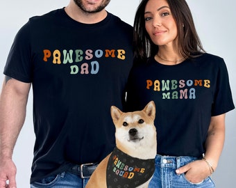 Custom Owner Dog Matching Shirts,Pet And Owner Matching Clothes,Bandana Over The Collar,Match With Dog And Mom Dad Shirt,Dog And Owner Gifts