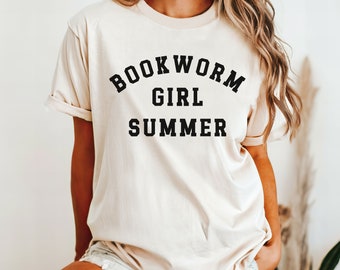 Bookish Book Girl Summer Shirt Gift Comfort Colors,Beach Bookworm Lover Summer Librarian Reader T-Shirt Booktrovert Club Tees Vacation Shirt