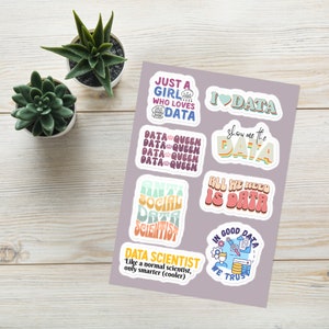 Data Science Sticker Pack, Data-Driven Woman, Data Scientist Sticker Sheet, Data Queen, Data Science Girl, Data Science Gift, Data Analyst