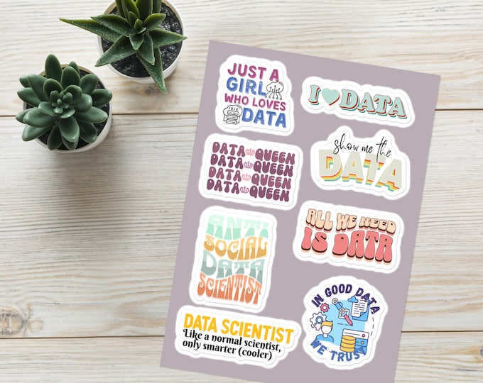 Custom Data Science Sticker Pack, Personalized Data Scientist Sticker ...