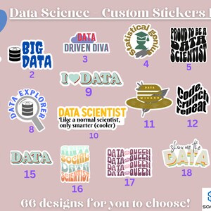Custom Data Science Sticker Pack, Personalized Data Scientist Sticker ...
