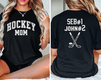 Custom Hockey Mom Shirt With Kids Names Gift For Hockey Mama Shirt,Personalized Hockey Crewneck For Mom,Mother’s Day Gift For Sports Mom Tee