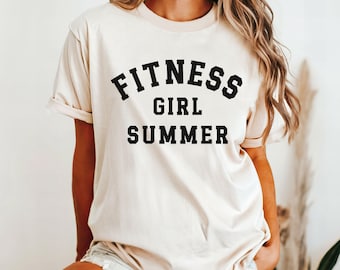 Fitness Girl Summer Shirt, Funny Gifts For Gym Lovers, Workout T-Shirt, Funny Weightlifting Shirt, Gym Shirt, Muscle Mom T-Shirt, Gym Gifts