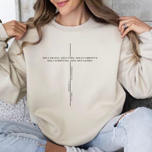 Five Solas Reformed Christian Sweatshirt Spiritual Faith Based Shirt,Motherhood T-Shirt Gift,Reformation Tee,Bible Verse Shirt,Jesus Apparel