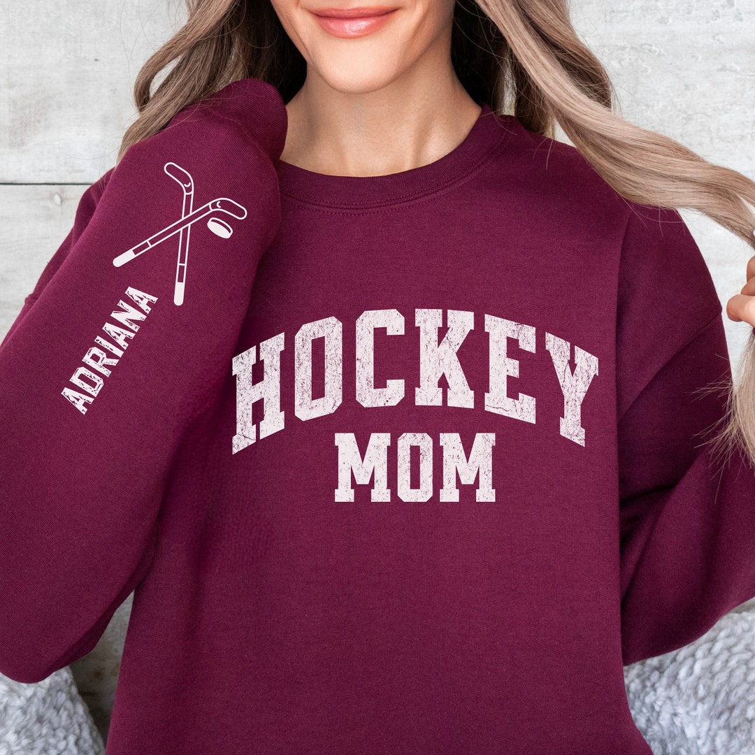 Personalized Hockey Mom Sweatshirt - Custom Hockey Parent Shirts For Women & Men