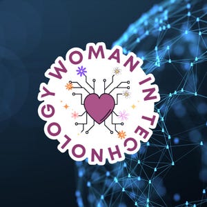 Naklejki Kobieta w Technologii Kobiety w STEM, Kobiety w Technologii, Informatyka, Naklejka STEM, Naklejki na laptopa, Naklejka Tech