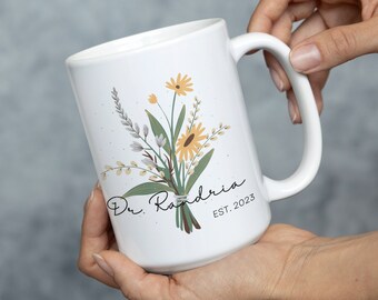 Personalized Doctor Established Coffee Mug Gift For PhD Graduation,Custom New Doctor Coffee Mug,Future Doctoral Graduation Gifts,Doctor Cups