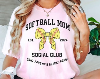 Custom Softball Mom Social Club Shirts Gift For Softball Mama Shirt,Sideline Social Club Tees,Gameday Shirt For Sports Mom Mother's Day Gift