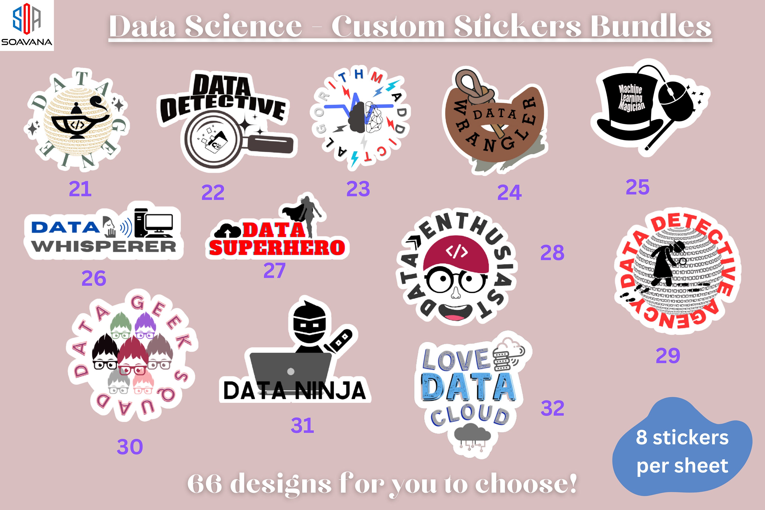 Custom Data Science Sticker Pack Personalized Data Scientist Etsy
