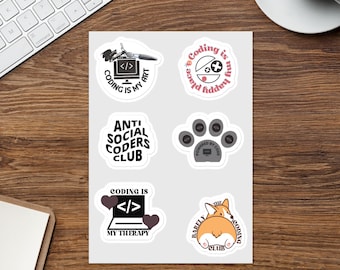 Programmer Stickers Sheet For Software Engineers,Coder Women Who Code STEM Stickers,Gift For Software Web Developers, Laptop Bottle Stickers