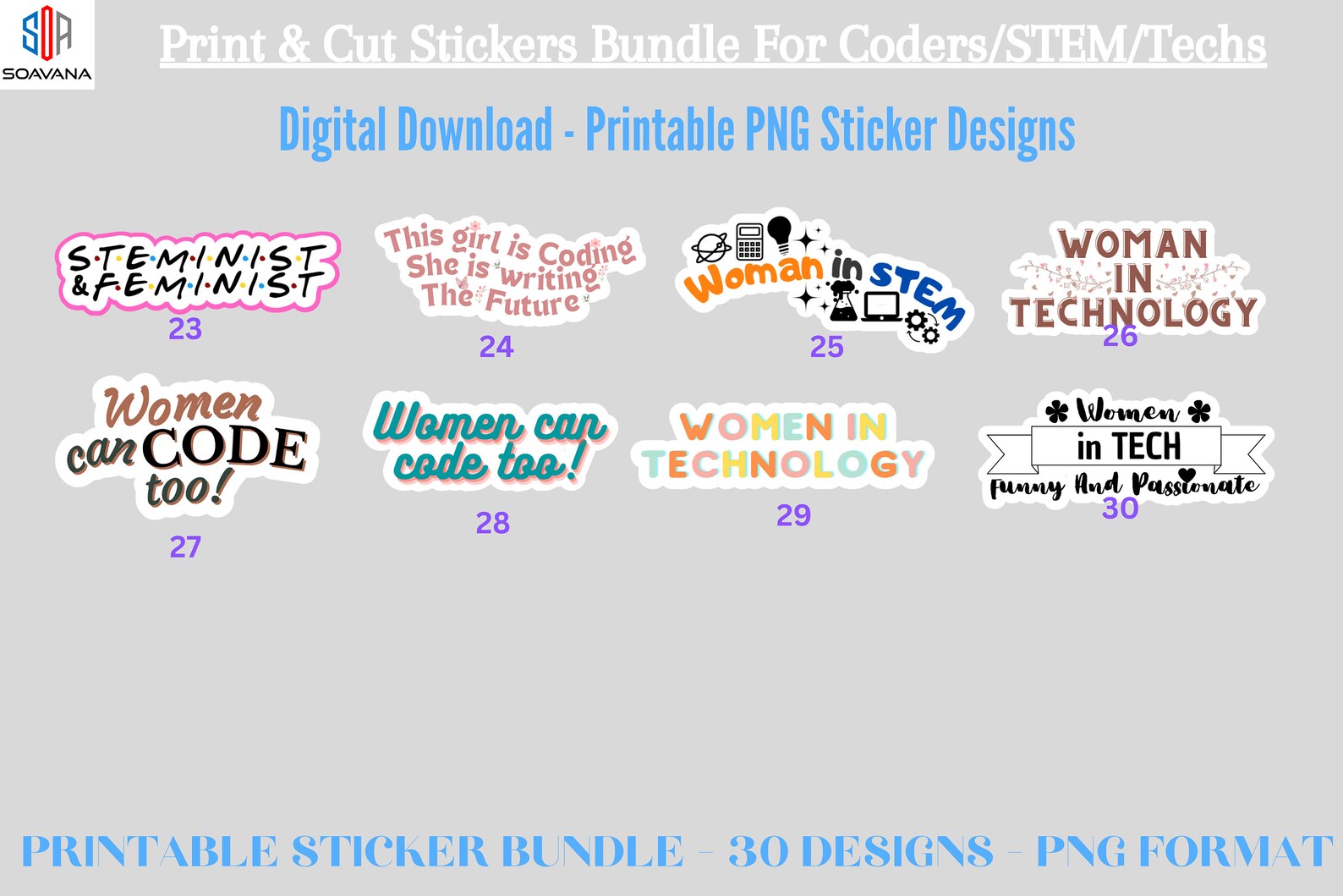 Printable Computer Programmer Stickers Pack PNG Digital - Etsy