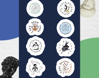 Sticker sheet Data Scientist Sticker Sheet Data Science Sticker Pack, Data Ninja Sticker Gift For Data Analyst,,Data Science