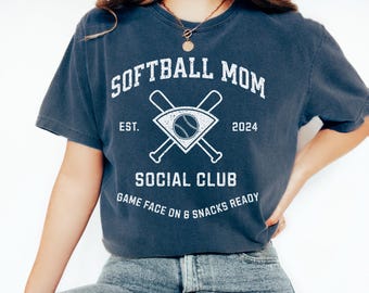Custom Softball Mom Social Club Shirts Gift For Softball Mama Shirt,Sideline Social Club Tees,Gameday Shirt For Sports Mom Mother's Day Gift