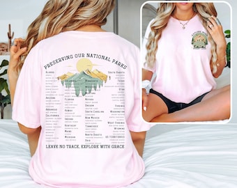 US National Parks Comfort Colort Shirt National Park Camper Tee Gift Camping Hiker Gift For Mom Traveler Explorer Tshirt Nature Lover Camper