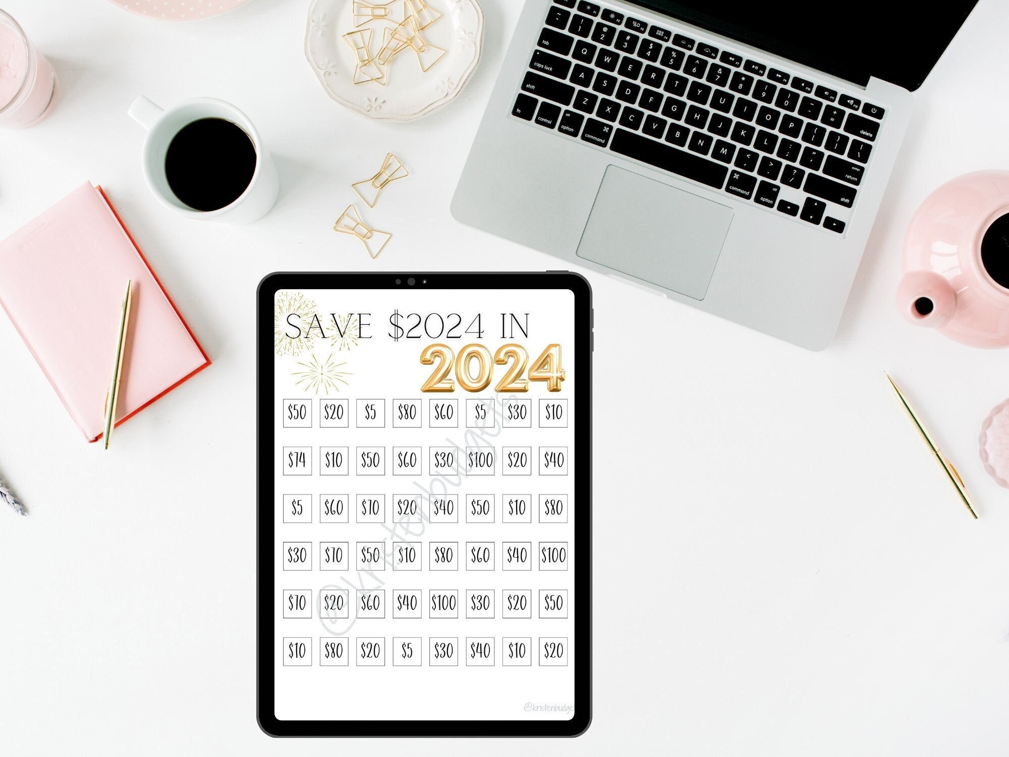 NEW 2024 Printable Savings Challenge, Save 2024 Dollars, 2 Size Options ...