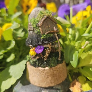 fairy house glass terrarium tiny diorama, fairy garden woodland terrarium miniature cottage gifts for girls fairytale decor fairy jar