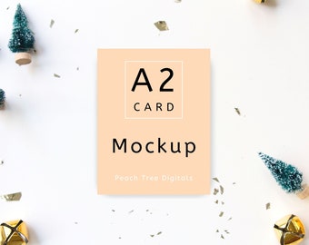 A2 Christmas Card Mockup: Canva Template (Digital Download)
