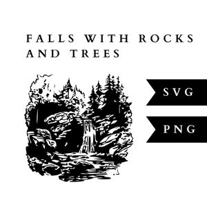 Falls Svg, Waterfall svg, woodland waterfall svg