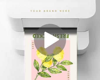 Animated Printer Mockup Video: Printable Page Preview (Adobe Express Template)