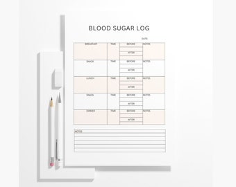 Blood Sugar Log | 8.5 x 11 | Printable
