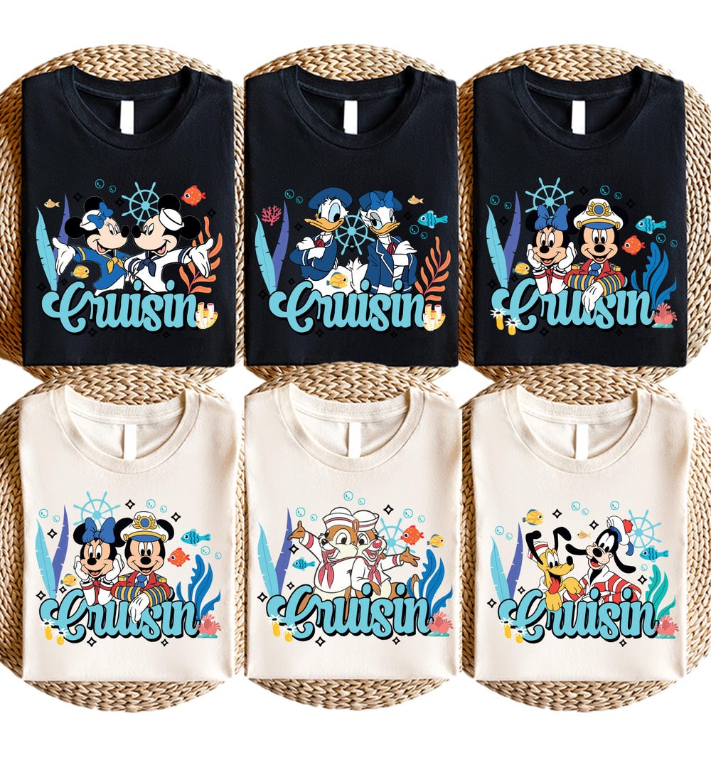 Vintage Disney Cruisin Shirt, Mickey And Friends Cruise Tshirt, Disney Family Trip Tee, Disneyland Family Trip, Wdw Tour, Matching Gift Trendy Fashion