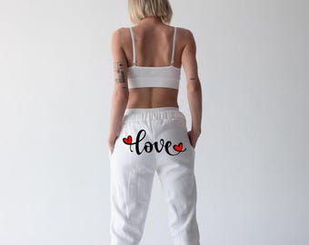 Love Sweatpants, Romantic Valentine's Day Gift, Unisex