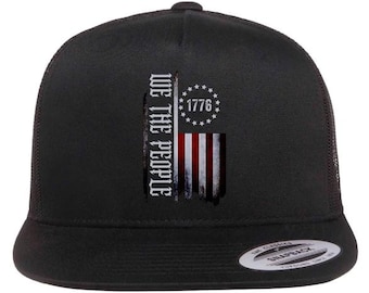 We the People 1776 Hat, American Flag Trucker Cap