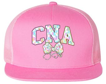 Floral CNA Hat, Certified Nursing Assistant Hat, CNA Nurse Cap, CNA Nurse Gift, Nurse Appreciation Gift, Cna Hat