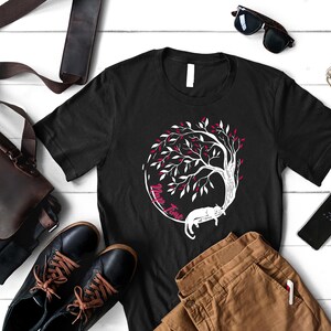 Nap time Print on Demand Unisex Adult T-Shirt - Cat Lover Print Shirt - Unisex Pet Shirt - Animals T Shirt - Tree of life Relaxed Jersey Tee