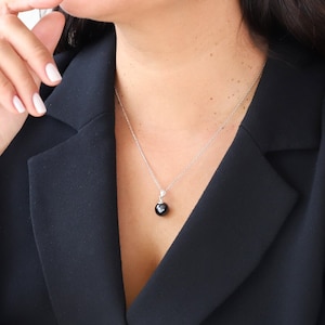 Tahitian black pearl pendant necklace,Gift for mom,Silver chain necklace,Gift for her,Gift for mom,Mother’s day gift, Birthday gift ideas