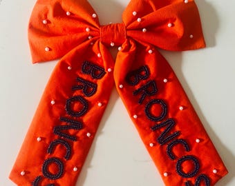 Denver Broncos Hair Bow / Colorado Large Bow NFL Football Game / Game Day Tailgate Hair Accessories