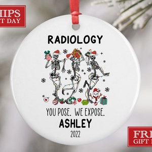 Personalized Radiology Ornament - Rad tech Coworker gift - Radiologist Gift - Doctor Ornament - X-Ray Tech Name Ornament - office party gift