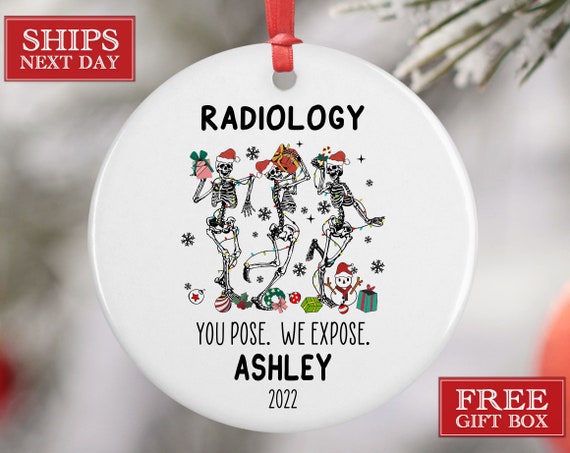 Personalized Radiology Ornament - Rad tech Coworker gift - Radiologist Gift - Doctor Ornament - X-Ray Tech Name Ornament - office party gift