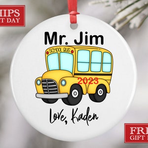 Bus Driver Christmas Ornament - Personalized Name School Bus Driver Gift - Bus  Driver Appreciation - Gift for Bus Driver