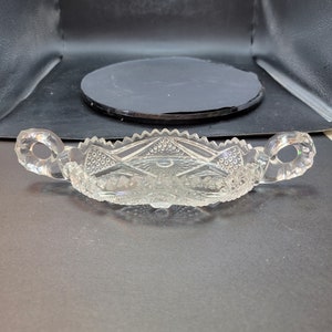 American Brilliant Cut, Glass, Relish, Dish, 1920's Antique, Excellent Condition