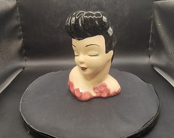 Pin Up Girl, Head Vase, 1950's, Signed AB, Excellent Condition