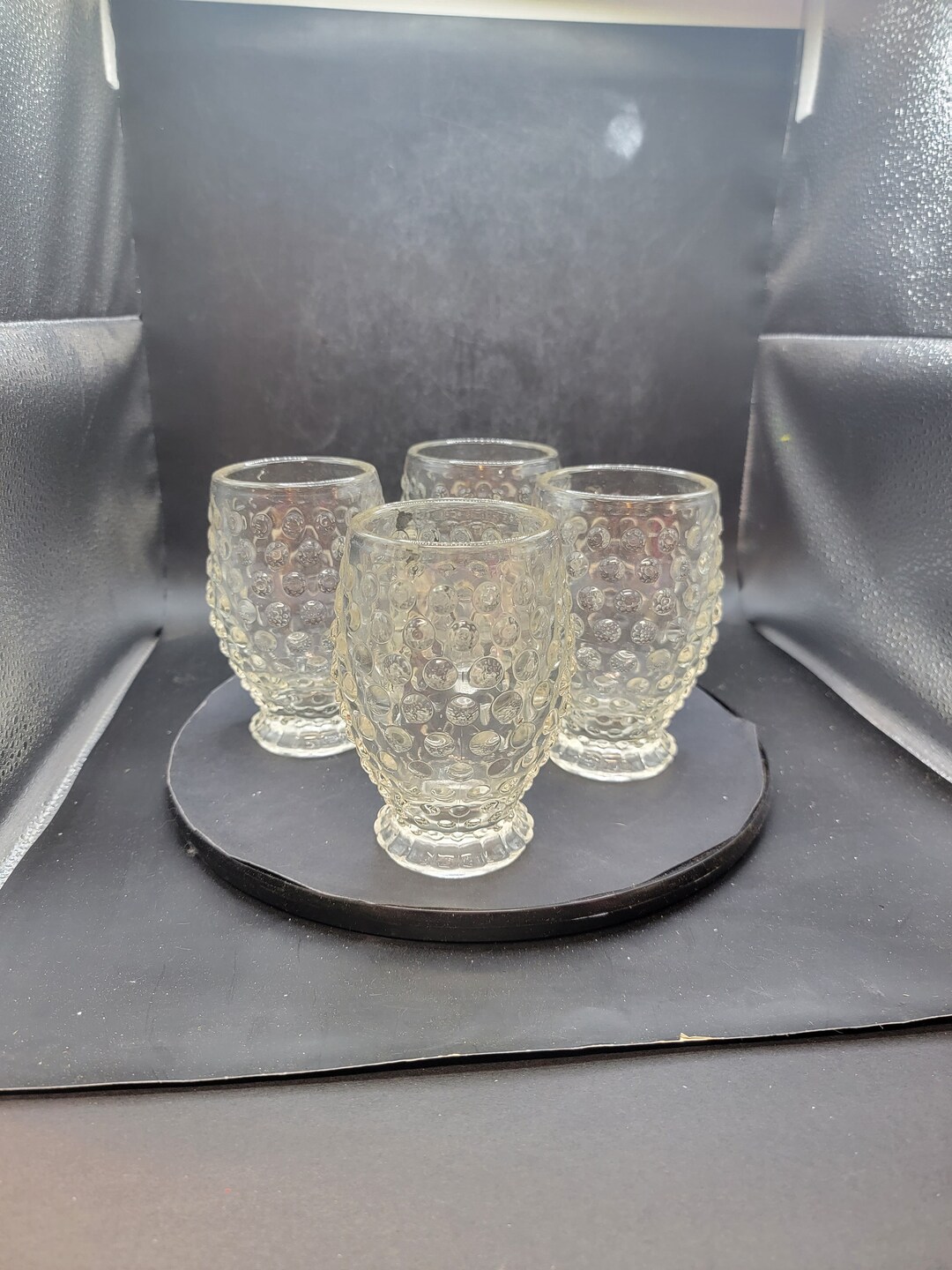 Tiara Hobnail Bubble Glass Tumbler Set of 4 Excellent Etsy
