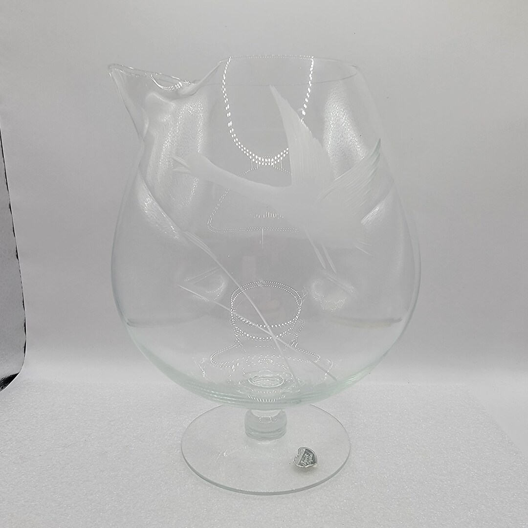 Javit Crystal Brandy Snifter Clear Glass With Spout Handcut Etsy