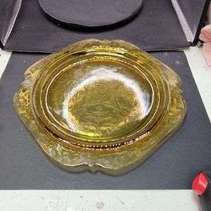 Madrid Amber, by Federal Glass, 1930's, 2 10" Dinner Plates, Excellent Condition!