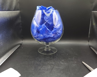 Geätzte Glasblume Brandy Schwenker, XL Schwenker Glas, Blumenmuster, Geschenk für Sie